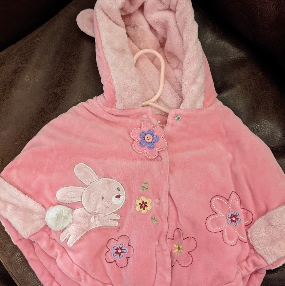 Hallmark Babies pink bunny poncho - one size